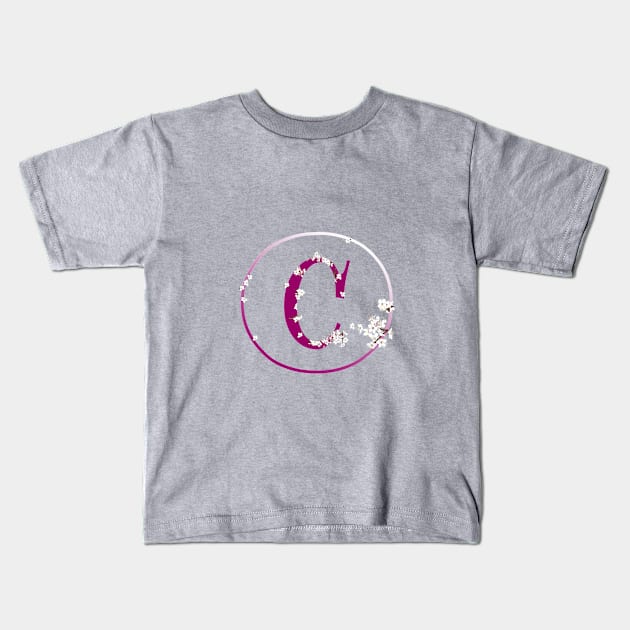 Monogram fairy flowers, letter C Kids T-Shirt by Slownessi